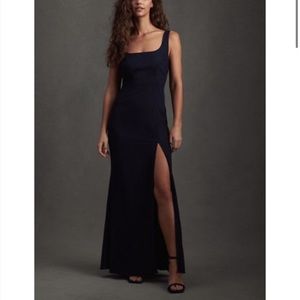 BHLDN Catarina Crepe Maxi Dress - Black - 4